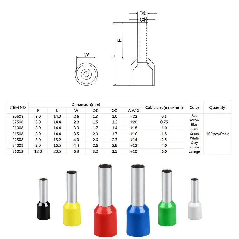 

Terminal Crimping Tools Mini Electrical Plier HSC8 6-4A 0.25-10mm2 AWG23-7 6-4A With Boxed Terminals