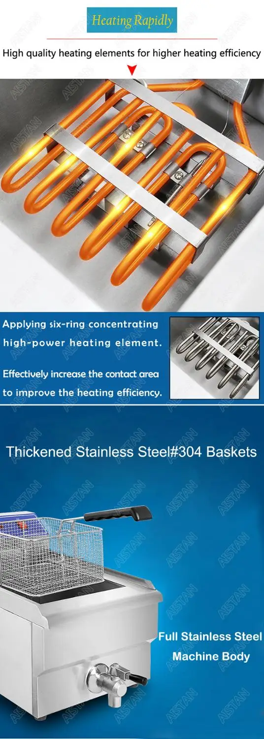 Электрическая Фритюрница EF101V из нержавеющей стали жареная курица жареные