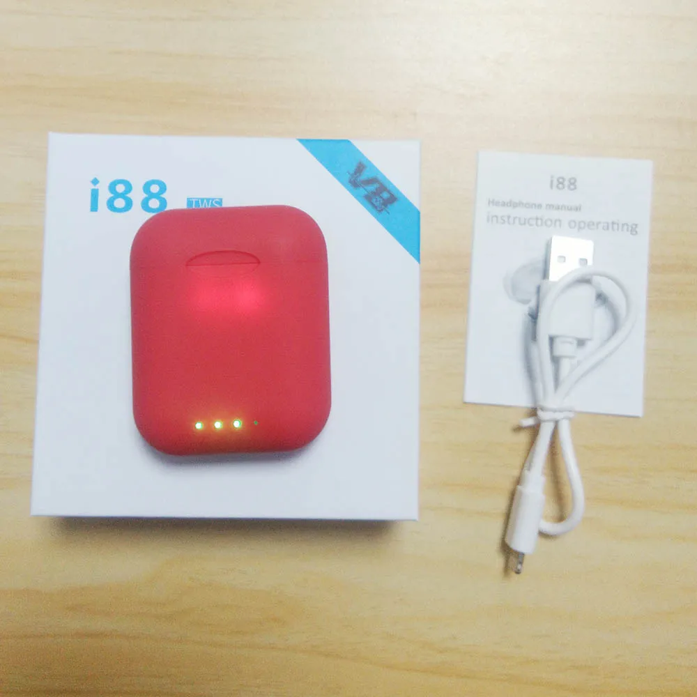 Оригинальные матовые беспроводные наушники i88 TWS с Bluetooth, наушники с сенсорным управлением, bluetooth 5,0 с микрофоном, Bluetooth наушники