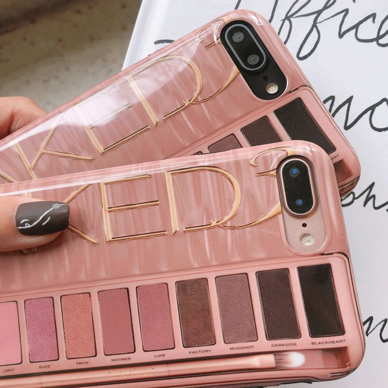 Макияж тени для век Палитра телефон чехол Iphone XS Max XR 6 6s 7 8 Plus глянцевый мягкий