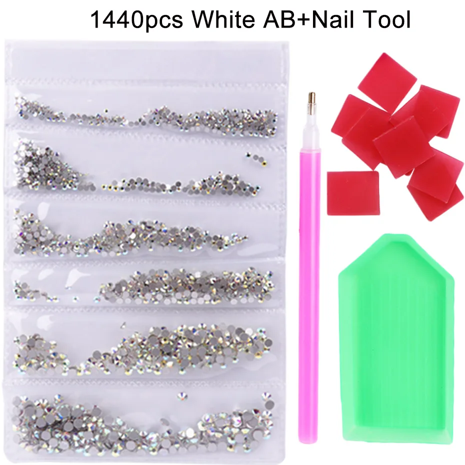 31-Mud Pen Holder 1440 шт голографическое искусство ногтей Стразы SS3-SS10 смешанные размеры плоское с оборота стекло белое AB пламя Кристалл Камень Дизайн ногтей украшения JI880 - Цвет: 31-Mud Pen Holder