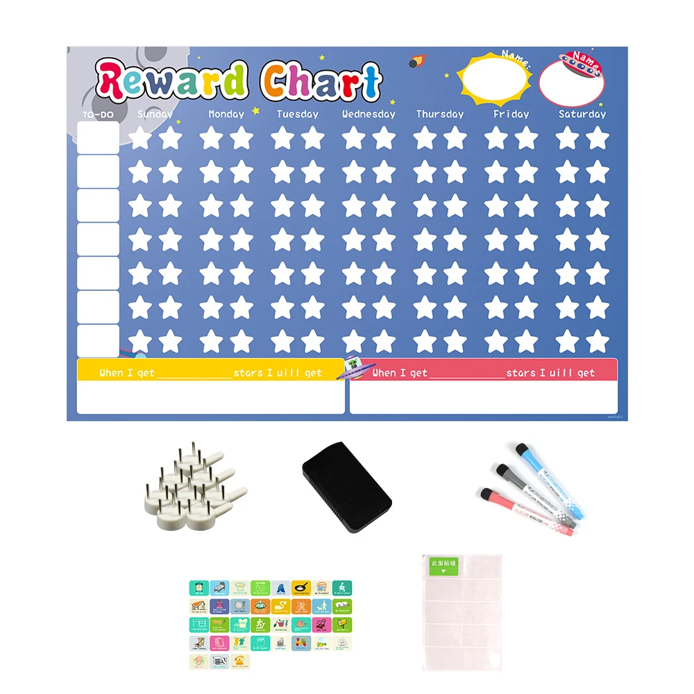 

Magnetic Calendar Reward Activity Responsibility Chart for Multiple Kids Weekly plan Schedule Wall Sticker Wallpaper Home Decor