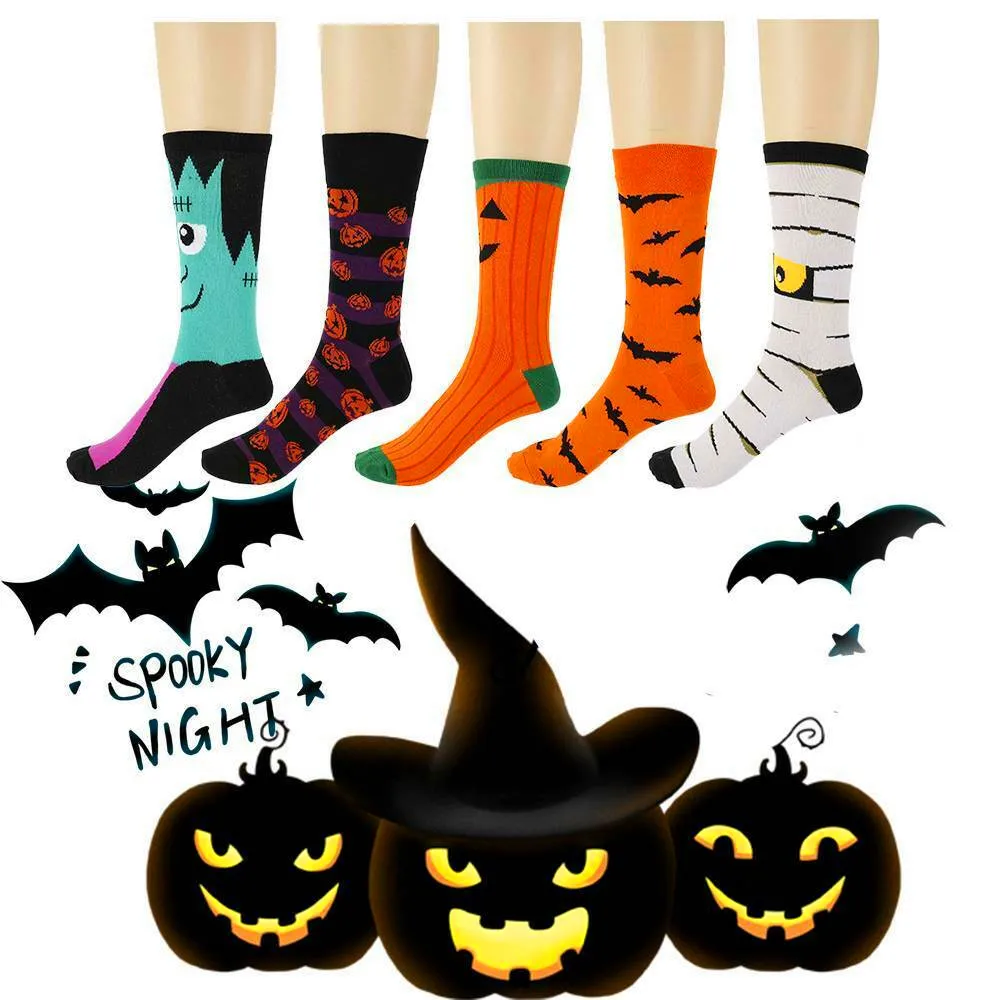 

2020 Autumn High Socks Halloween Pumpkin Goth Sox Sock Girl Fancy Dress Party Cosplay Cotton Crew Socks