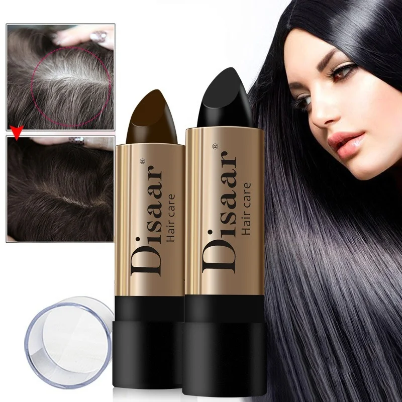 

Black Hair Balm One-Time Hair Dye Instant Gray Root Coverage Hair Color Modify Cream Stick Temporary Cover Up White Hair Colour