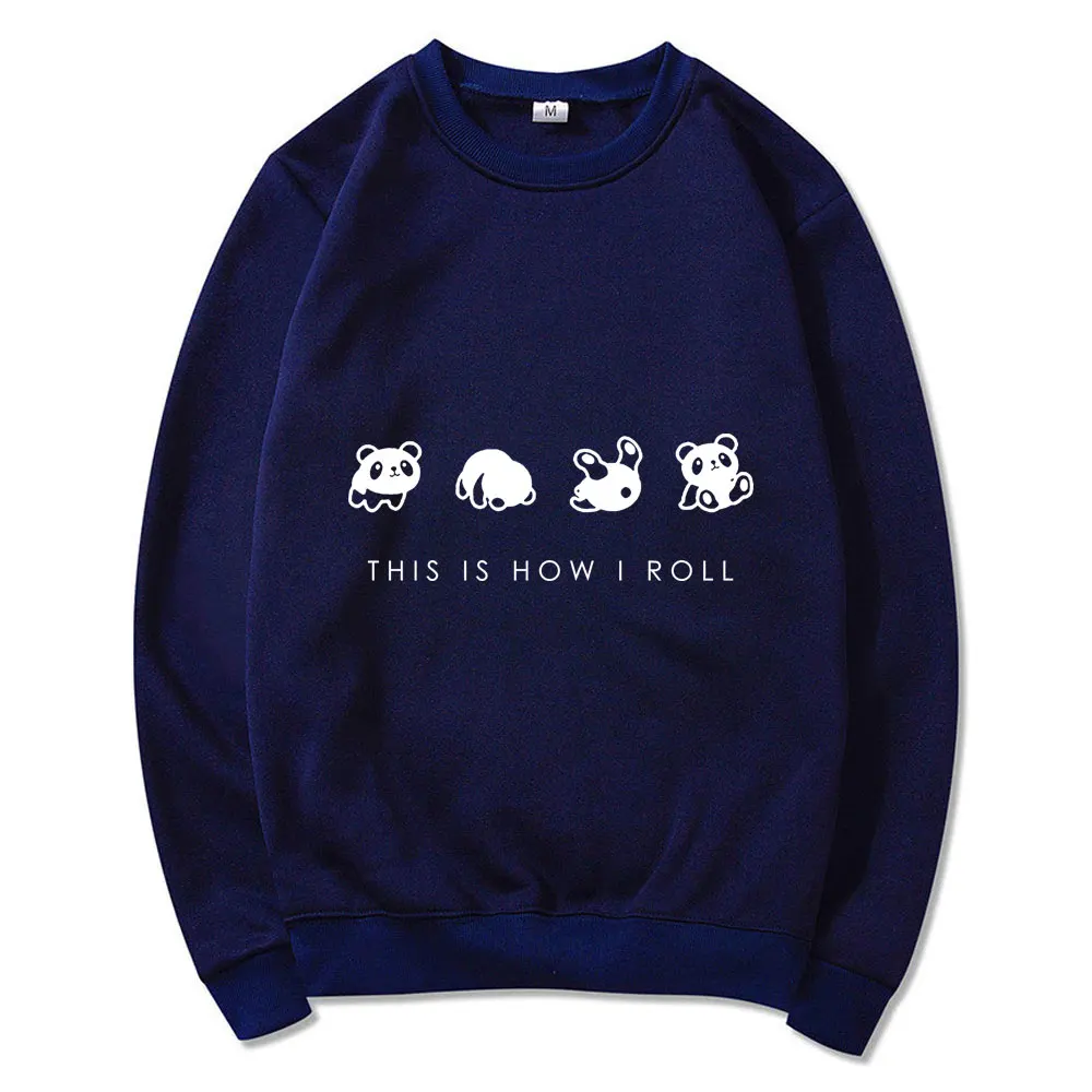 

Cute Panda Sleeps 2021 New Mens Weatshirt Cotton Vintage Print for Men Fashion Korean Round Neck Casual Sweatshirts Harajuku
