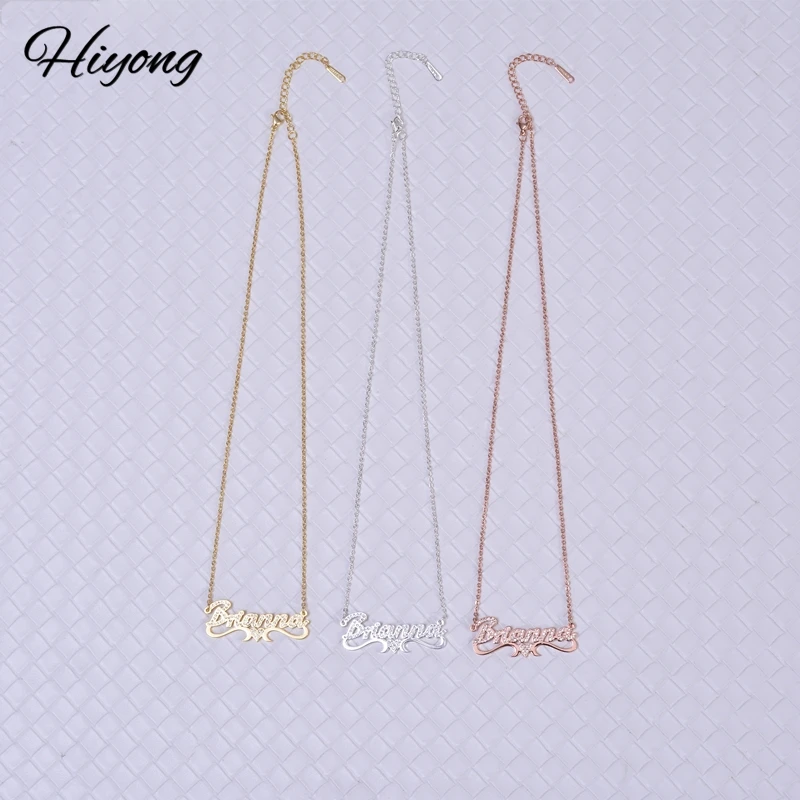 Hiyong ожерелья с именем на заказ ожерелье именной табличкой персонализированные