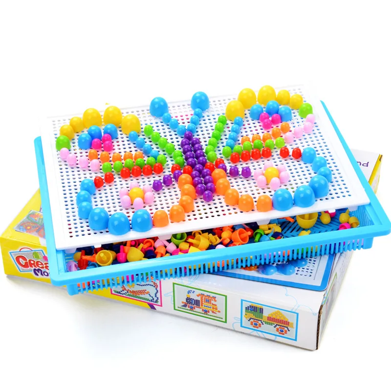 296 шт. головоломка для детей набор гвоздиков со шляпками коробка мозаичная