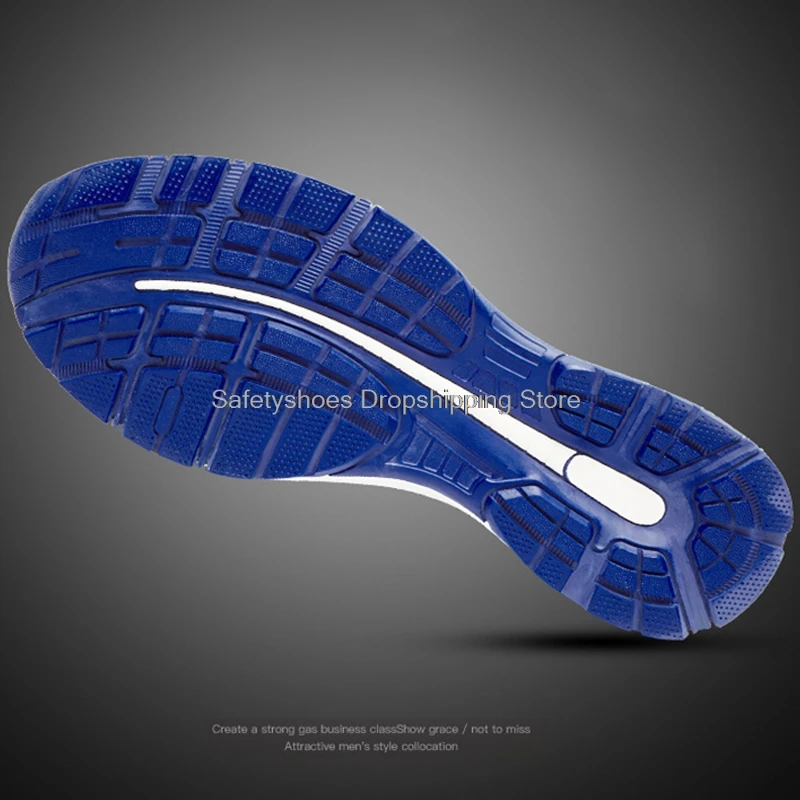 

fashion work sneakers men safety shoes ligh steel toe cap kevlar midsole puncture-proof working shoes casual hiking shoes male