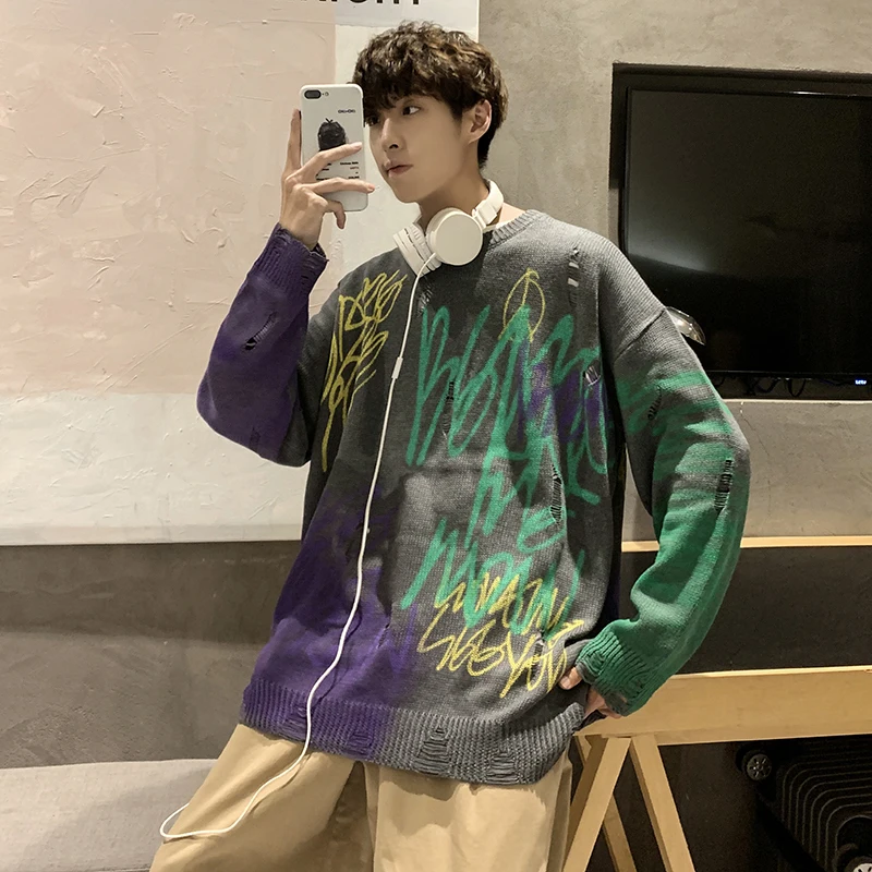 2019 зимние мужские каракули пальто с принтом шерстяной кашемир свитера