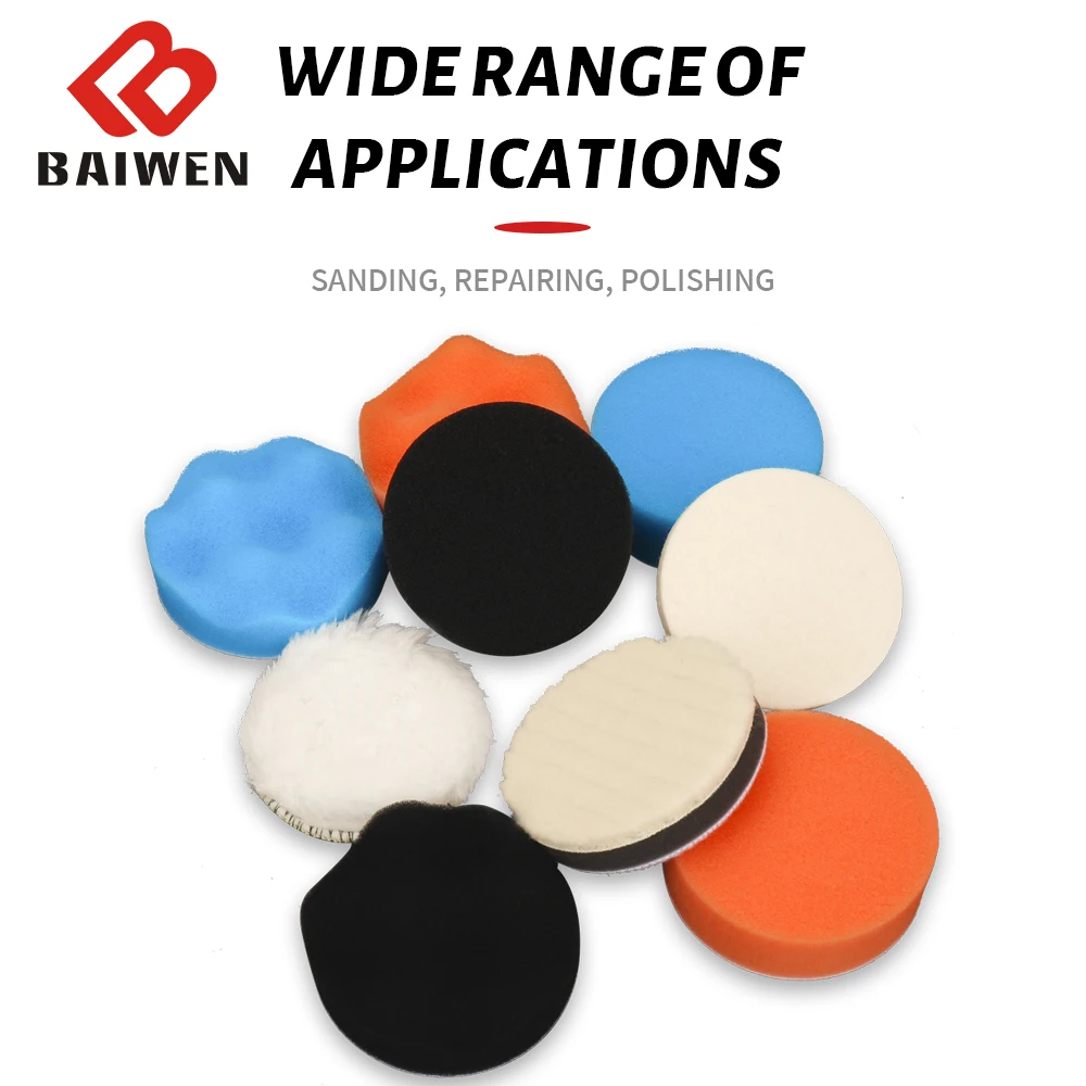 

9/18/27PC 1/2/3inch Polishing Waxing Buffing Pad Kit Sponge Wool Wheel Cleaning Grinding head Flat Removes Scratches Beauty Tool