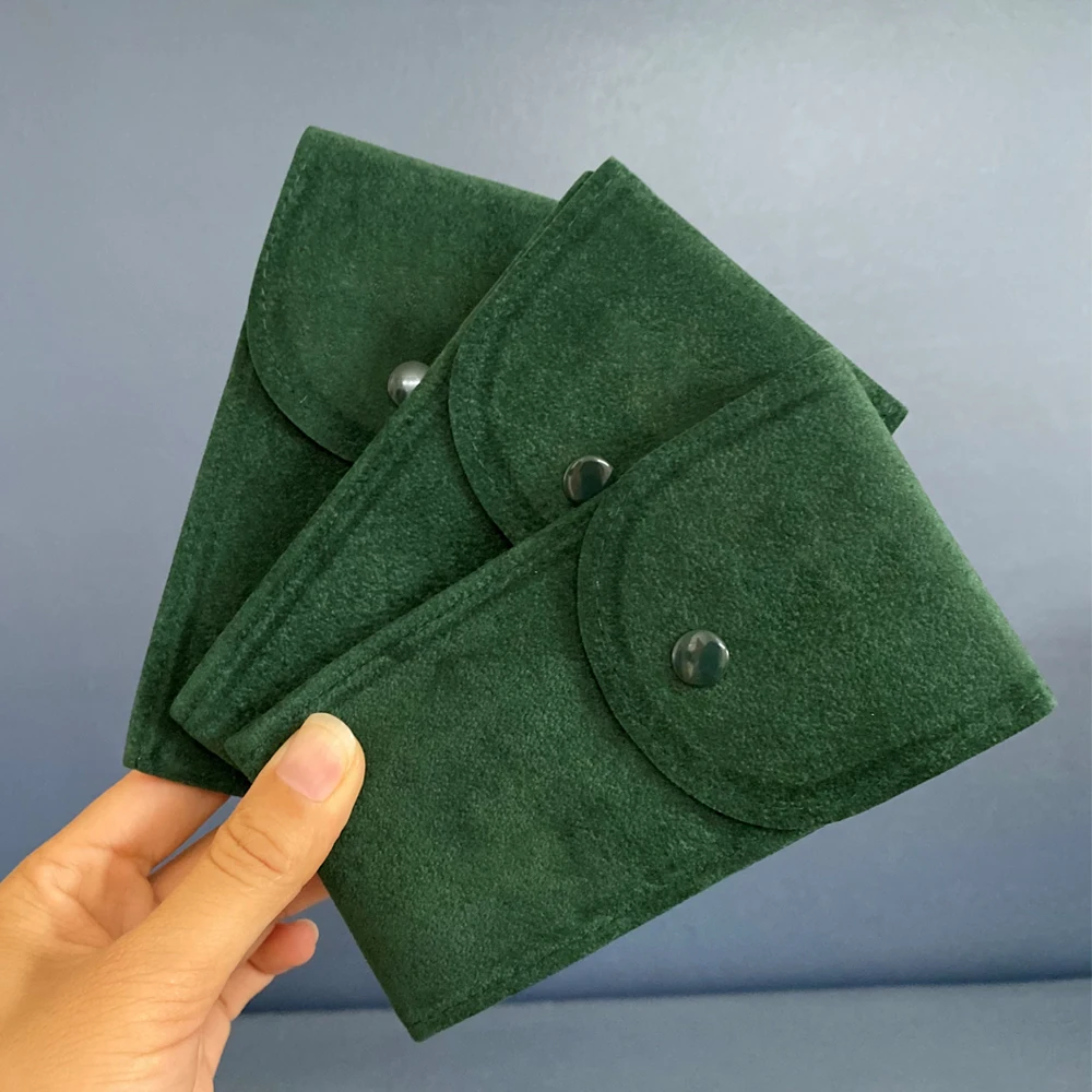 

Super Fiber Watch Bag Single Watch Brown Thick Packing Jewellry Gift Box New Watch Protect green Bags