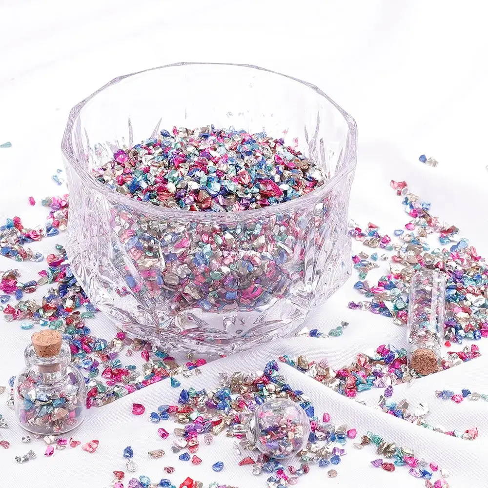 NiceBeads 2-4 мм 25 г/лот многоцветные смешанные камни для ногтей из дробленого стекла