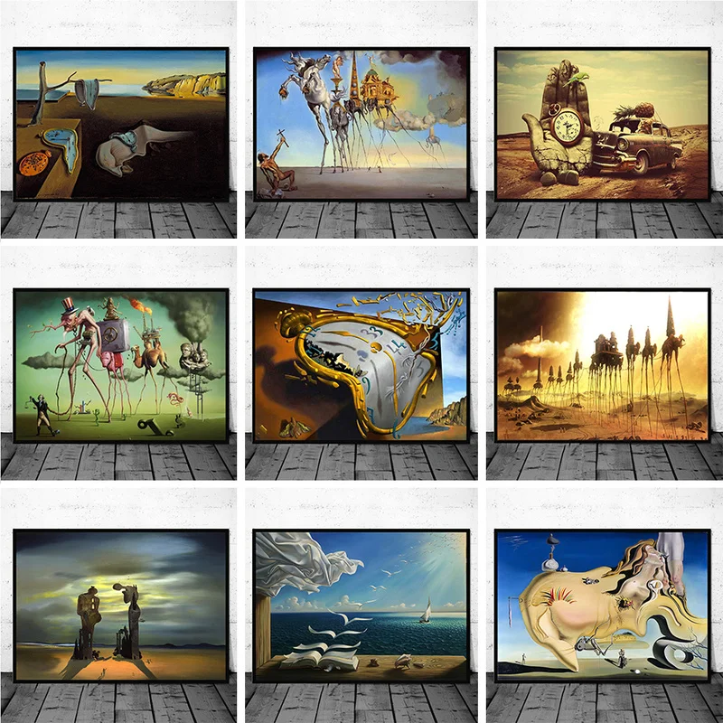 

Surrealism Canvas Paintings By Salvador Dali Famous Abstract Posters and Prints Wall Art Pictures for Living Room Decoration