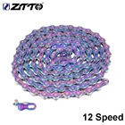 Велосипедная цепь ZTTO, 12 Скоростей, яркая цепь для однообъективных зеркальных фотокамер, 12 Скоростей, для горных велосипедов, Ультралегкая, прочная, с Недостающими звеньями 12 сек