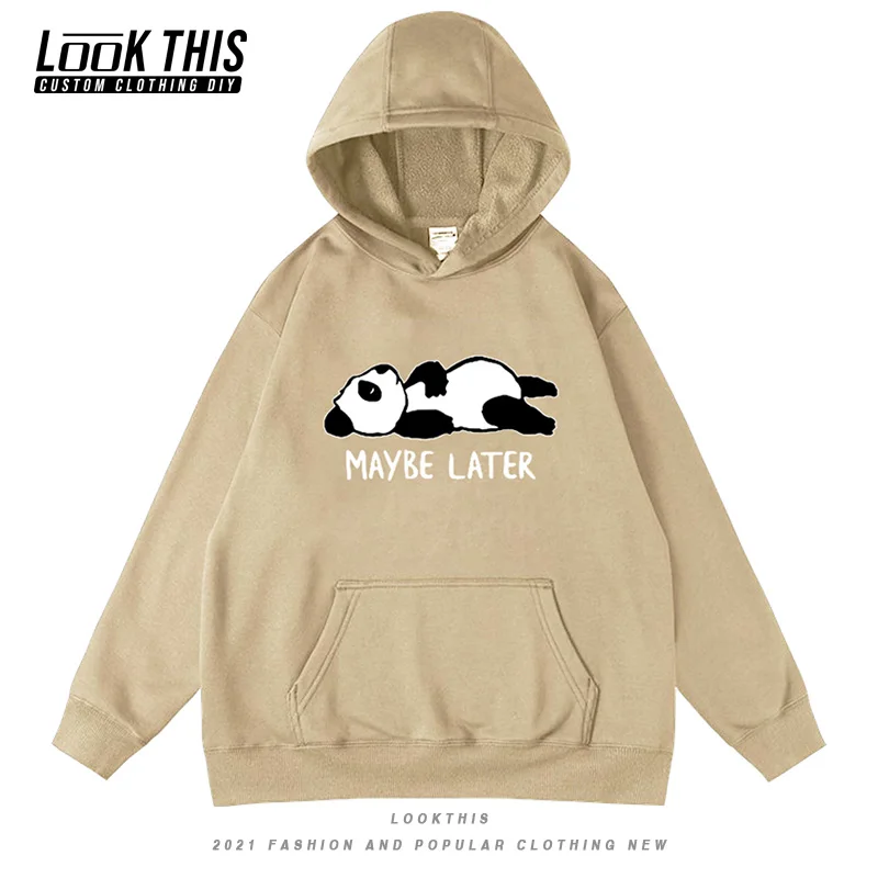 

Maybe Later Harajuku Print Oversized Hoodies Mens Loose Cartoon Pullover Boy Teens Hip Hop Popular Style Men's Sweatshirts