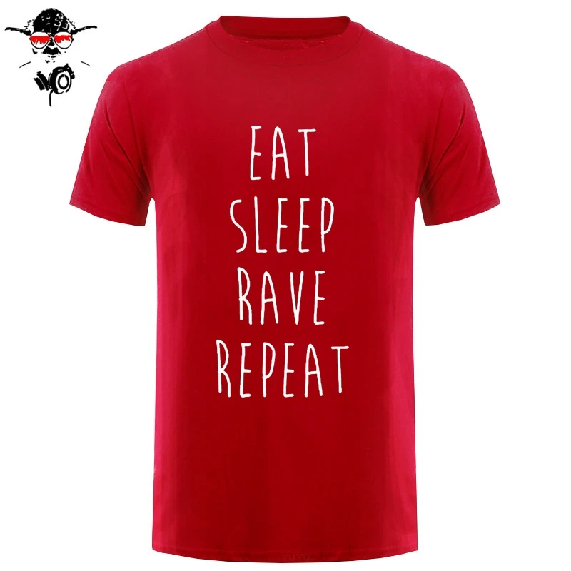 Мужская хлопковая футболка с коротким рукавом EAT SLEEP RAVE REPEAT DANCE SWAG MAN IBIZA новинка |