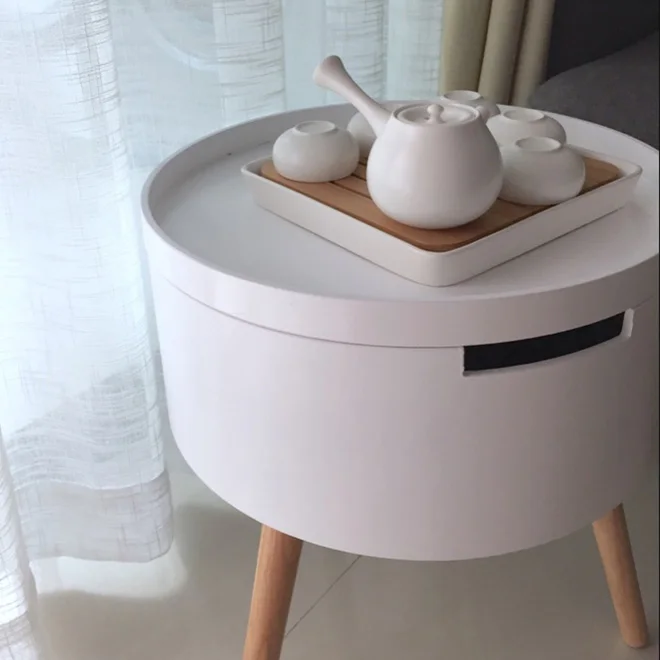 Маленький круглый стол в скандинавском стиле прикроватный столик для дивана