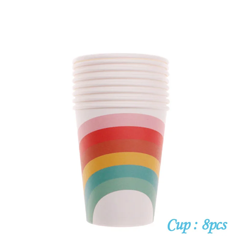 Cup8ppcs Бумажная тарелка в форме кролика из мультфильма, тарелка для ужина, бумажная одноразовая посуда, набор стаканов для дня рождения, вечеринки, Рождества, decoratio - Цвет: Cup8ppcs