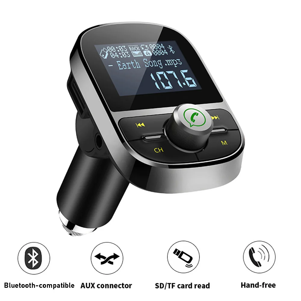 Автомобильный FM-передатчик Bluetooth-совместимый 5 0 В а двойное зарядное устройство