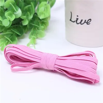 dark pink Резиновый ремешок 6 мм эластичные ленты красочные Elastiek Резиновая лента Веревка Линия для брюк аксессуары для шитья одежды 100 ярдов - Цвет: dark pink