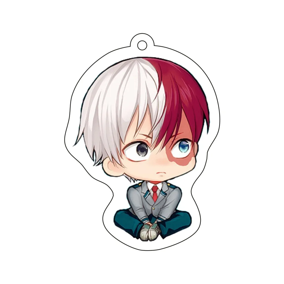 

My Hero College Keychains Anime Cute Double-sided Key Chains Anime Around KeyRings Cartoon Accessories Boy's Favorite Gift