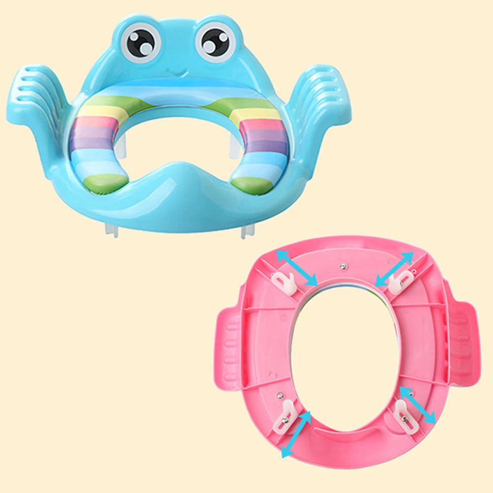 

Potty Seat Bright Color Plastic Infant Cushion Safe Anti-slip Travel Cartoon Toilet Training Animal Shape Outdoor Baby Kids