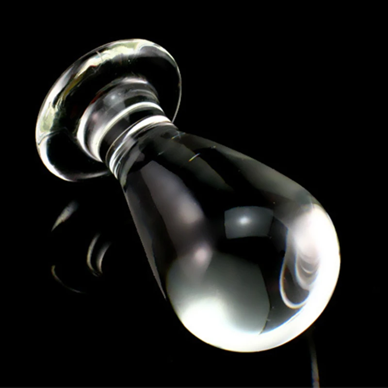 Унисекс! Большой гриб Стекло анальная пробка анальный массаж простаты