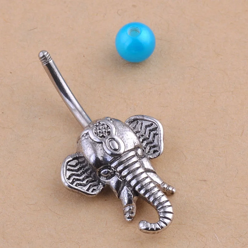 Новая мода Слон Дизайн пупка кольца Стальные пирсинг ювелирные изделия для тела
