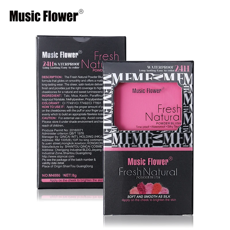 Музыка цветы макияж для лица гладкие щеки порошковая пудра румяна палитра