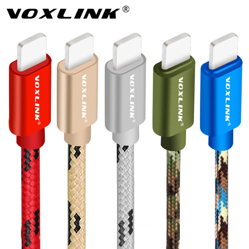 USB кабель VOXLINK для iPhone нейлоновый плетеный зарядки и передачи данных мобильного