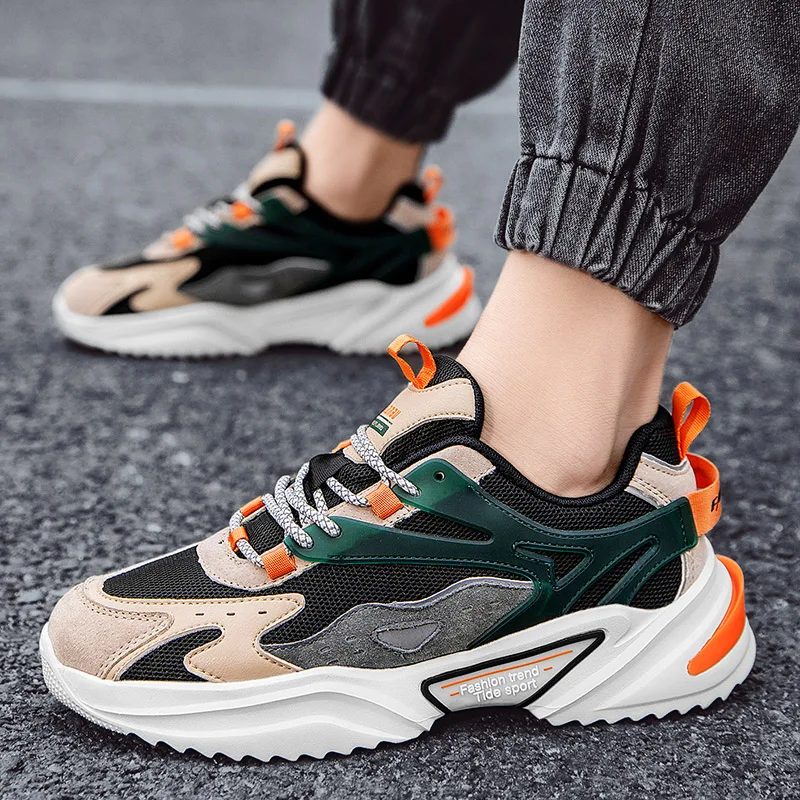 

2021 Shoes Men Summer Thin Style Mesh Trend Students Teenage Boys Breathable Sports Running Summer Shoes Soft Soles