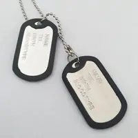 Military Dog Tag Personalised Stainless Steel Nickel Plated Army Style Dog Id Tags With Ball Chains Silencers