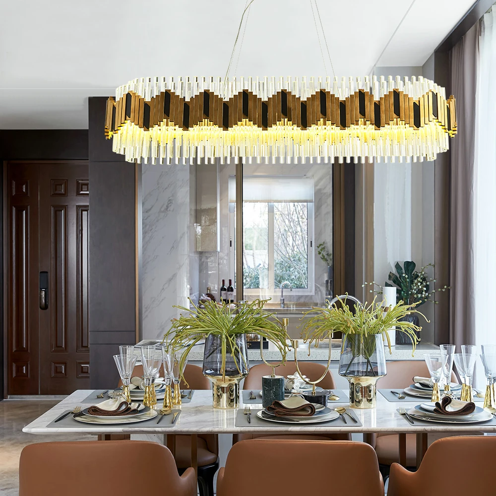Youlaike rectangle chandelier lighting for dining room top luxury kitchen island crystal lamps modern glass light fixtures | Освещение