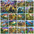 Набор для алмазной живописи ручной работы сделай сам, полноразмерная круглая Алмазная вышивка с динозавром в стиле парка Юрского периода, мозаика для подарка