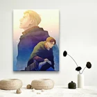 Настенная картина атака на Титанов, аниме постер с HD печатью Erwin and Levi, модульный солнечный свет, картины, рама для домашнего декора