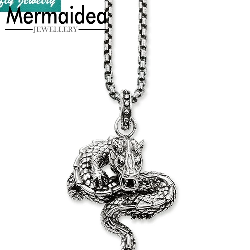 Винтажные Подвески в виде китайского дракона цепочка из звеньев ожерелья