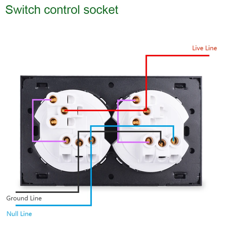 Coswall двойная универсальная настенная розетка из чистого стекла 13а 2-позиционный