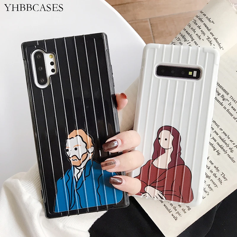 YHBBCASES милый ударопрочный 3D багажный мягкий чехол для Samsung Note 10 9 забавный мужской и