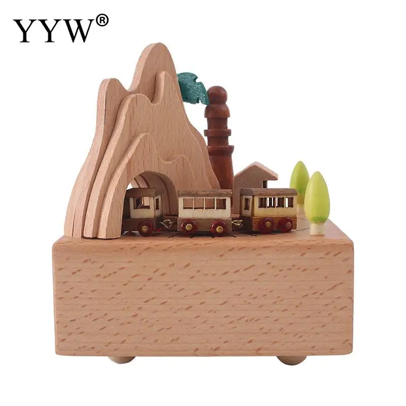 Рождественская елка Париж Эйфелева башня деревянная музыкальная шкатулка