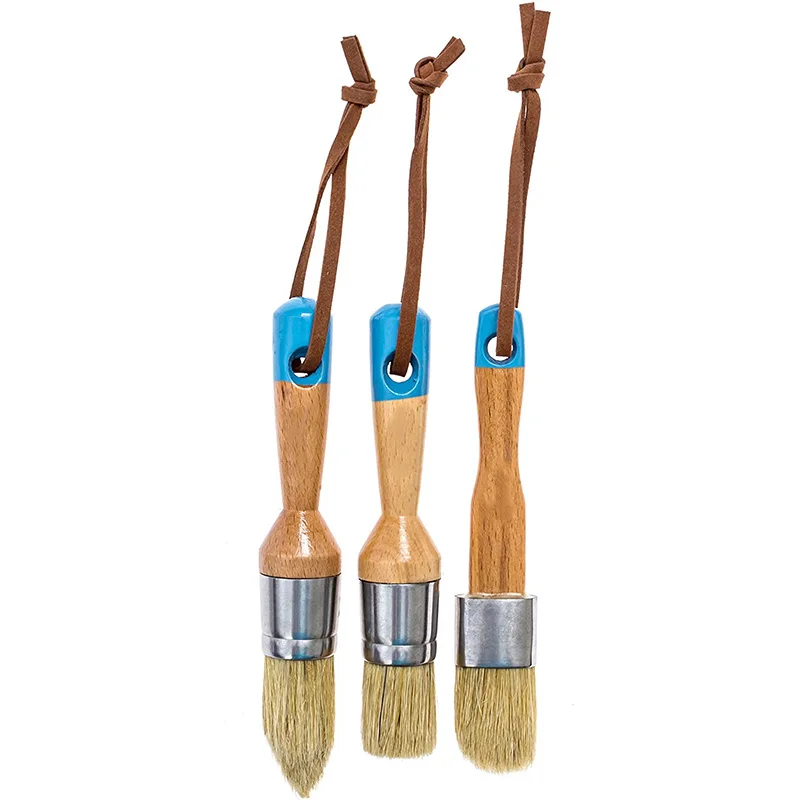 Набор кистей из чистой щетиной ручной работы эргономичные ручки ручная работа (3