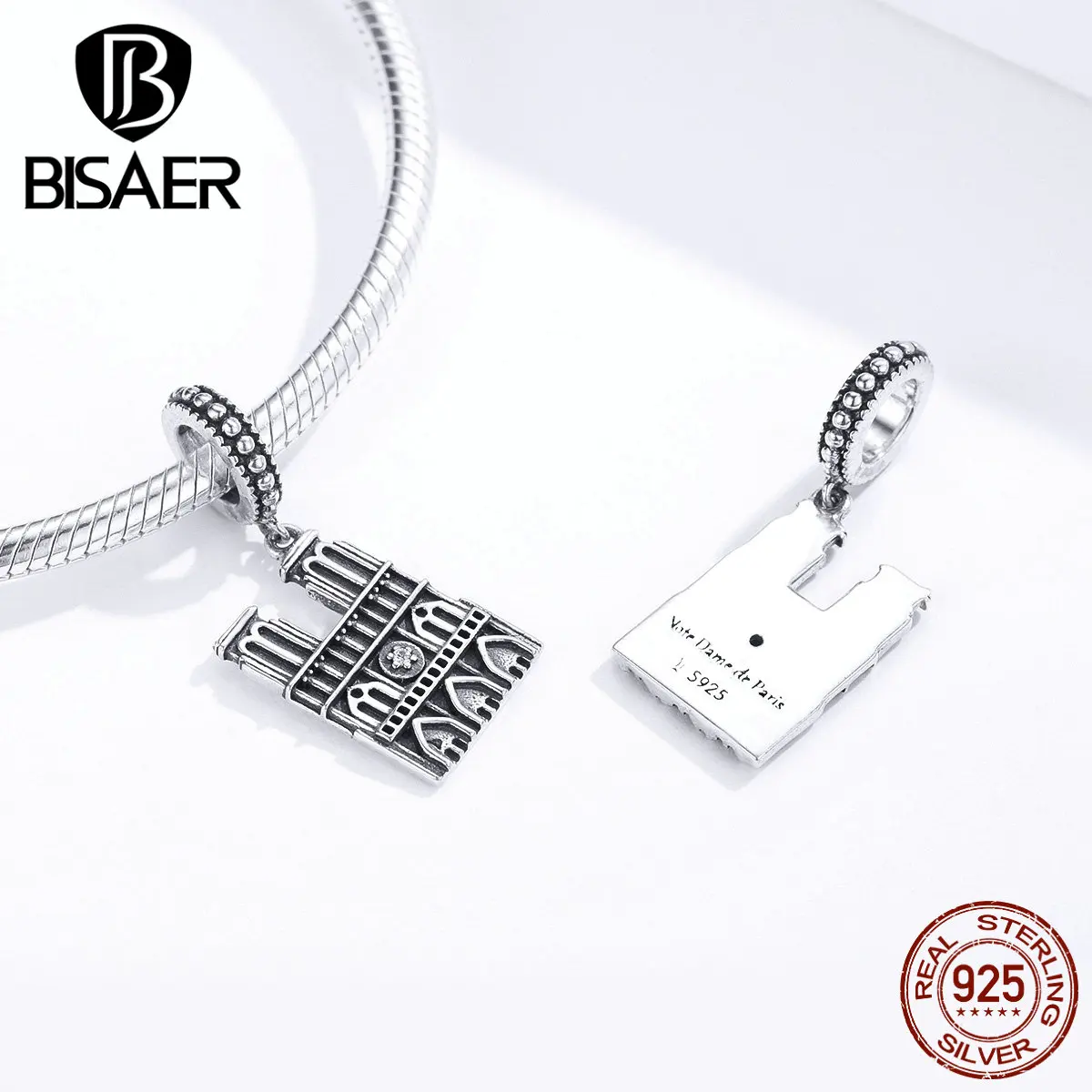 100% 925 пробы Серебряные Подвески из бисера Нотр Дам де Пари для женщин