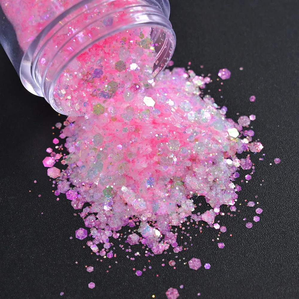 

3g/Pack Nail Glitter Powder Mix Size Gradient Mermaid Hexagon Sequins 10 Colors Polish Makeup Manicure Flakes Decoration VI-YJ6