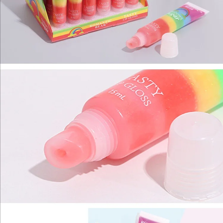 Rainbows Lipgloss sequin rainbow jelly lipstick delicious sparkling lip enamel makeup wholesale matte |