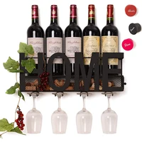 Wall-mounted Red Wine Bottle Rack Home Living Room Hanging Cork Glass Storage Holder