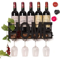 wall mounted red wine bottle rack home living room hanging cork glass storage holder