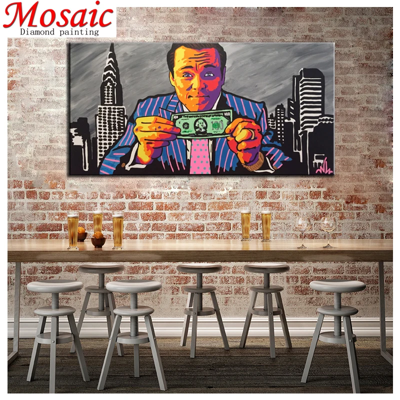 Алмазная живопись clolr Человек и деньги 100 долларов мозаика Картина на холсте для