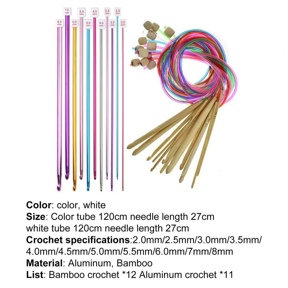 

1 Set Bamboo Crochet Hooks Fashion Lightweight Convenient Carbonized Circular Bamboo Knitting Needles Home Sewing Needles Tool