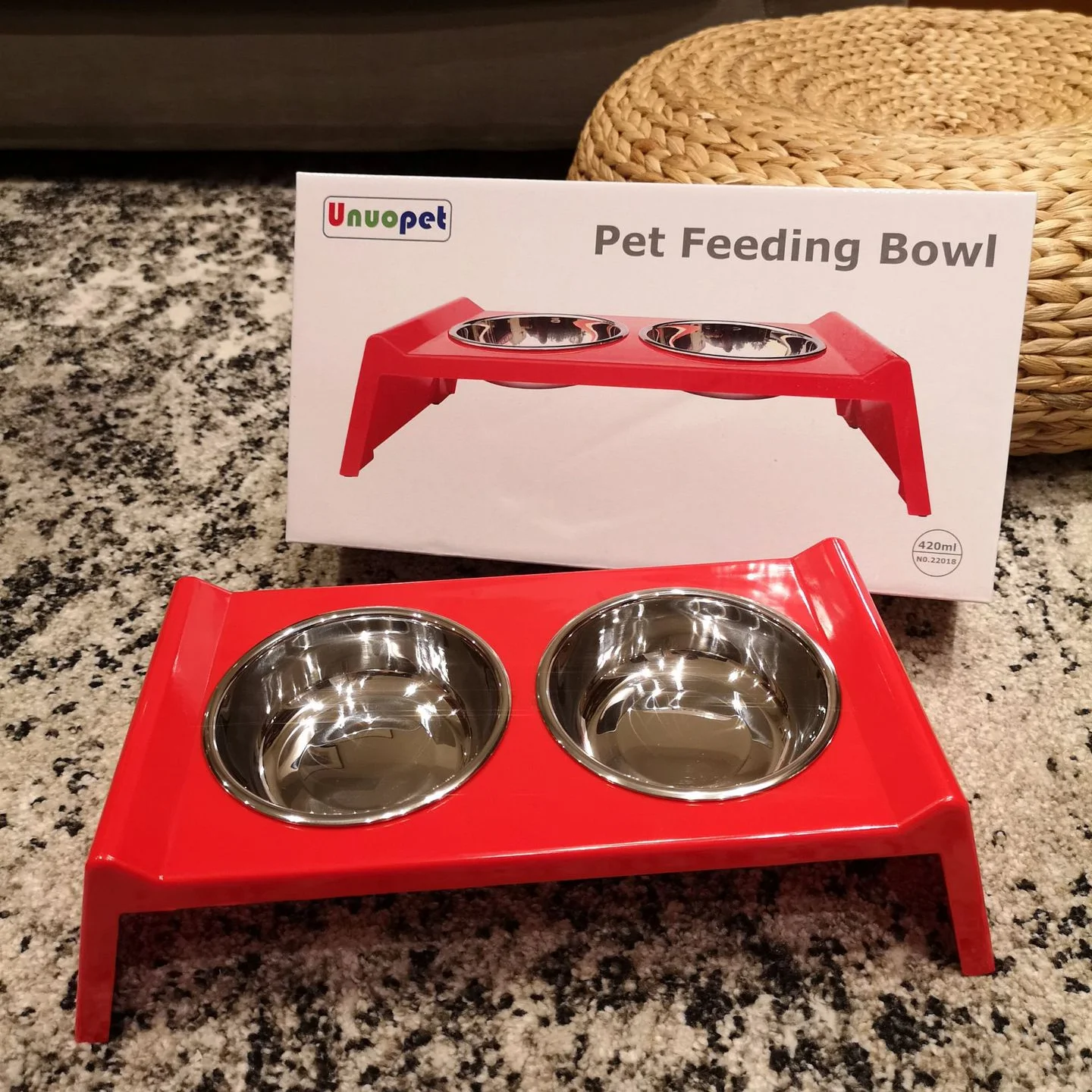 

Pet Bowl Stainless Steel Non-slip Cat And Dog Food Double Bowl