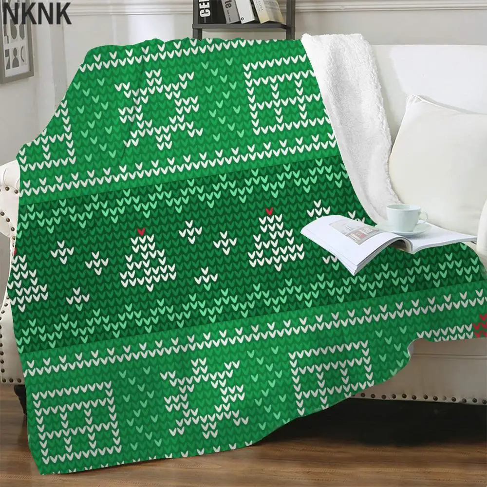 

Покрывало NKNK для кровати с рисунком рождественское покрывало, зеленые одеяла для кровати, одеяло с 3D рисунком Sherpa, новое винтажное удобное о...