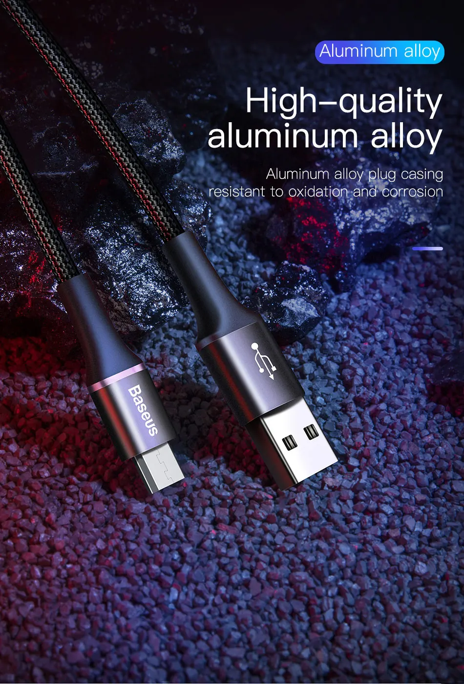 Baseus Micro USB кабель 2A 3A Быстрая зарядка зарядное устройство с светодиодный мини usb кабель 3 м для Xiaomi Android мобильный телефон провод шнур